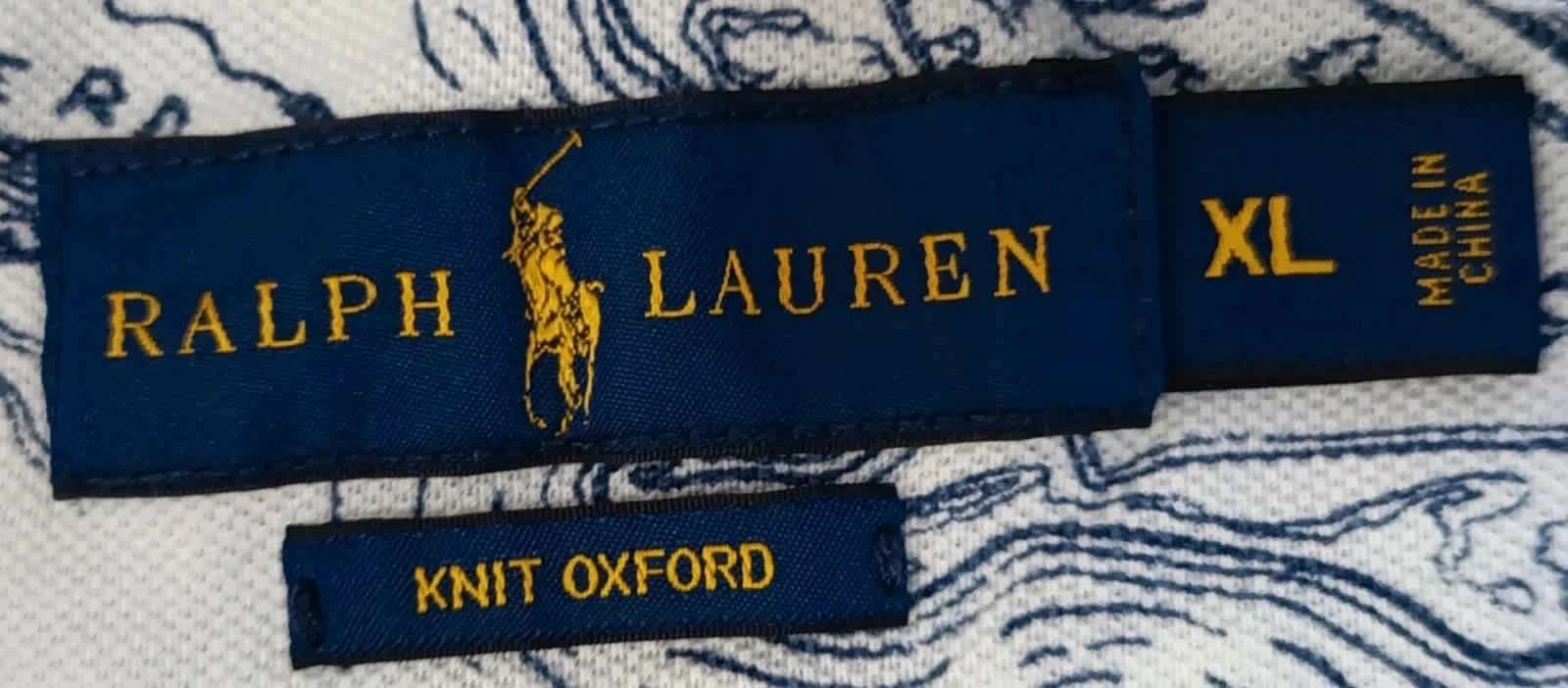Polo Ralph Lauren white knit oxford Topographie blue Size XL – photo 11
